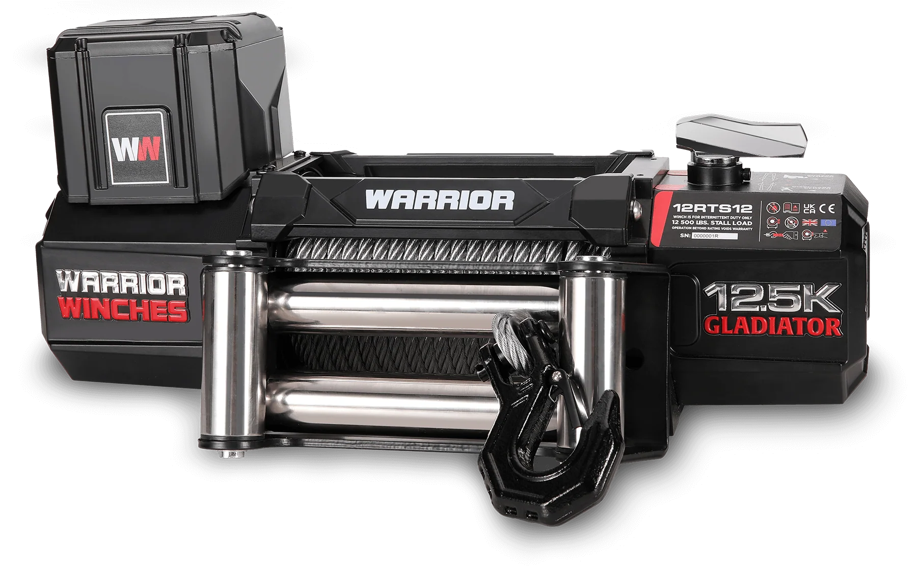 Gladiator R-Type 12,500lb 12v Electric Winch - Steel Rope - Image 3