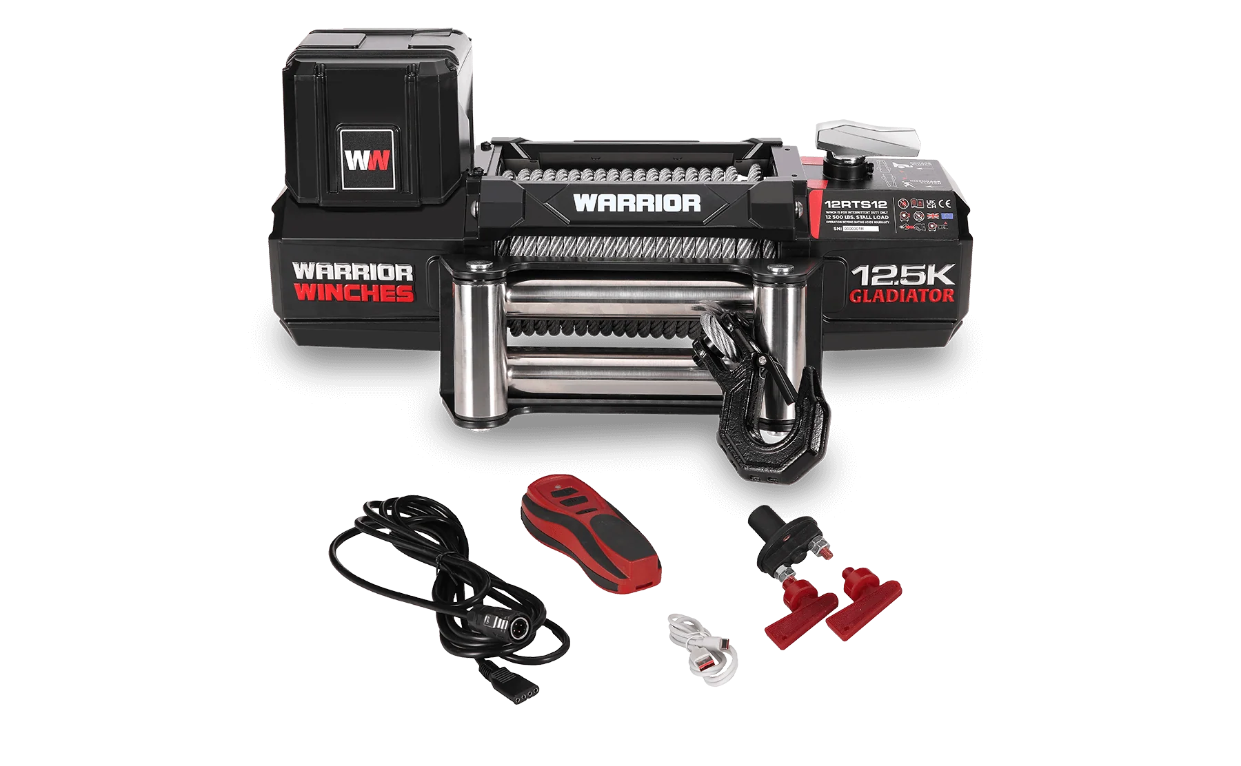 Gladiator R-Type 12,500lb 12v Electric Winch - Steel Rope - Image 4