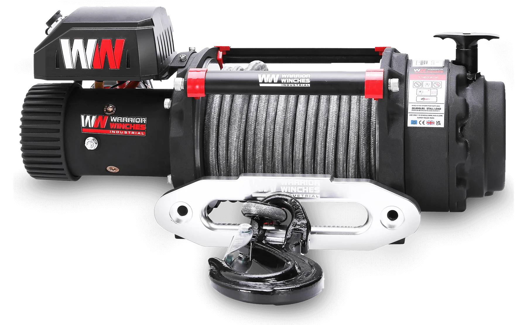 T1000 18,000lb Severe Duty 12v Electric Winch - Synthetic Rope - Image 3