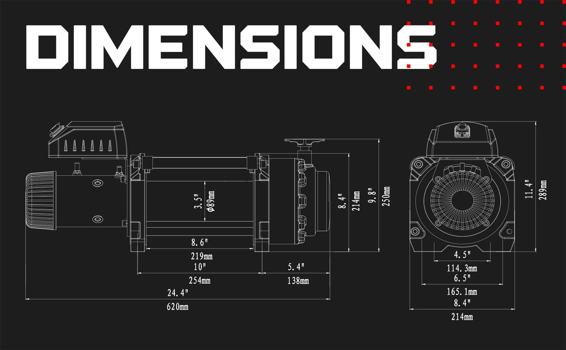 T1000 18,000lb Severe Duty 12v Electric Winch - Synthetic Rope - Image 4